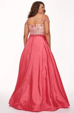 Formal Gowns Rachel Allan Curves - 6696 Beaded V-neck Taffeta Ballgown 7 Formal Gowns Rachel Allan Curves - 6696 Beaded V-neck Taffeta Ballgown