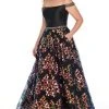 Rachel Allan Curves - 7218 Jeweled Off Shoulder Sequin Tulle Gown Formal Gowns