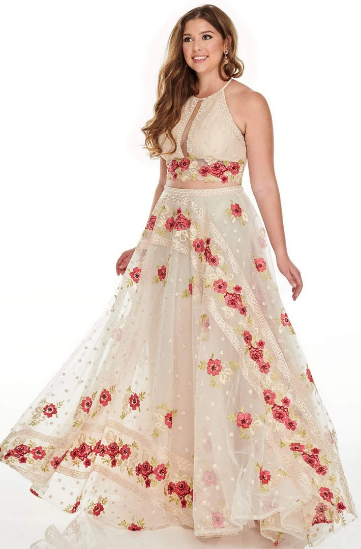 Rachel Allan Curves - 7233 Two-Piece Embroidered Floral A-Line Gown Formal Gowns 3 Rachel Allan Curves - 7233 Two-Piece Embroidered Floral A-Line Gown Formal Gowns