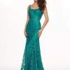 Rachel Allan - Embroidered Lace Scoop Neck Gown 6590 - 1 Pc Deep Jade In Size 10 Available 1 Rachel Allan - Embroidered Lace Scoop Neck Gown 6590 - 1 Pc Deep Jade In Size 10 Available