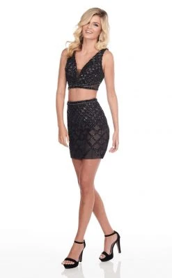 Rachel Allan Homecoming - 4015 Two Piece Sequin Embroidered Dress Cocktail Dresses