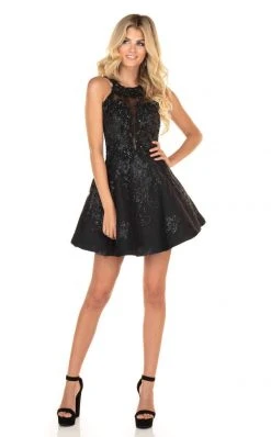 Cocktail Dresses Rachel Allan Homecoming - 4032 Beaded Applique A-Line Cocktail Dress