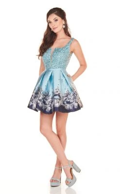 Rachel Allan Homecoming - 4037 Beaded Scoop A-Line Cocktail Dress