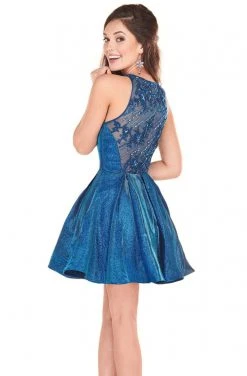 Rachel Allan Homecoming - 4045 Embellished Romper With Aline Overskirt Cocktail Dresses