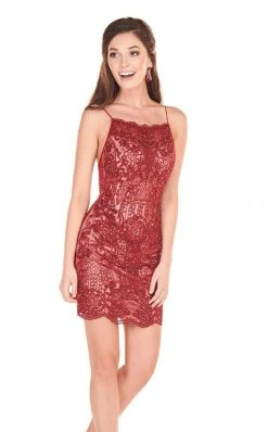 Rachel Allan Homecoming - 4064 Embroidered Halter Neck Sheath Dress 5 Rachel Allan Homecoming - 4064 Embroidered Halter Neck Sheath Dress