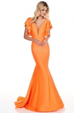 Formal Gowns Rachel Allan Homecoming - 4150 Deep V-neck Jersey Mermaid Dress