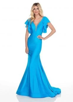 Formal Gowns Rachel Allan Homecoming - 4150 Deep V-neck Jersey Mermaid Dress