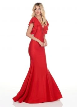 Formal Gowns Rachel Allan Homecoming - 4150 Deep V-neck Jersey Mermaid Dress