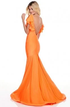 Formal Gowns Rachel Allan Homecoming - 4150 Deep V-neck Jersey Mermaid Dress