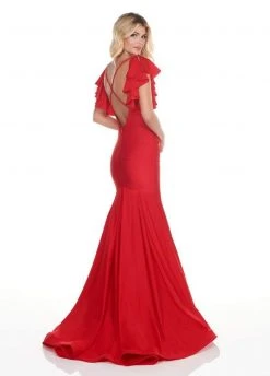 Formal Gowns Rachel Allan Homecoming - 4150 Deep V-neck Jersey Mermaid Dress