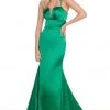 Rachel Allan Homecoming - 4151 Embellished Plunging V-neck Satin Dress Formal Gowns 1 Rachel Allan Homecoming - 4151 Embellished Plunging V-neck Satin Dress Formal Gowns