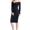 Cocktail Dresses Rachel Allan LBD - L1121 Long Sleeve Off Shoulder Jersey Dress 2 Cocktail Dresses Rachel Allan LBD - L1121 Long Sleeve Off Shoulder Jersey Dress