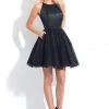Rachel Allan LBD - L1159 Pleated Halter A-line Dress 1 Rachel Allan LBD - L1159 Pleated Halter A-line Dress