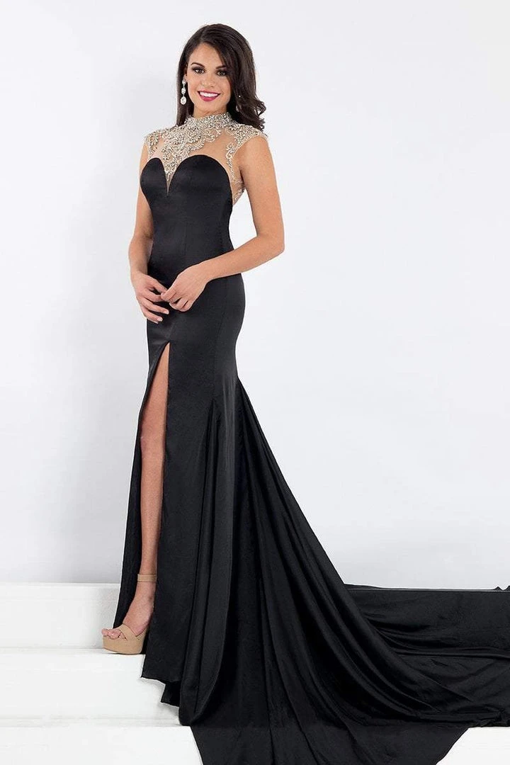 Rachel Allan Prima Donna - 5008 Beaded Cap Sleeve Slit Mermaid Gown 3 Rachel Allan Prima Donna - 5008 Beaded Cap Sleeve Slit Mermaid Gown