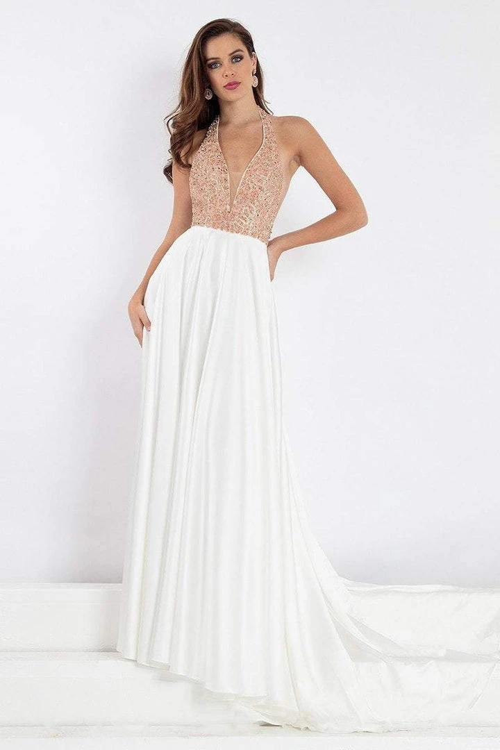 Formal Gowns Rachel Allan Prima Donna - 5013 Plunging Halter Beaded Evening Gown 3 Formal Gowns Rachel Allan Prima Donna - 5013 Plunging Halter Beaded Evening Gown