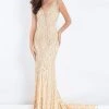 Rachel Allan Prima Donna - 5016 Bedazzled Plunging V-Neck Prom Dress