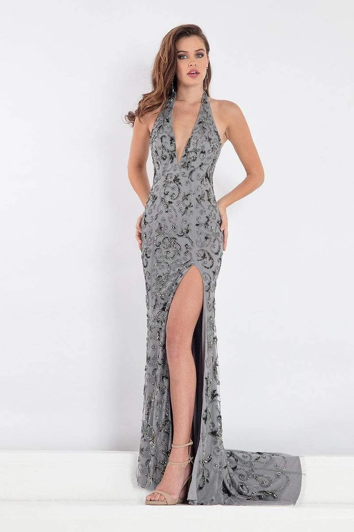 Rachel Allan Prima Donna - 5018 Plunging Halter Beaded Prom Gown Formal Gowns 3 Rachel Allan Prima Donna - 5018 Plunging Halter Beaded Prom Gown Formal Gowns