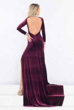Formal Gowns Rachel Allan Prima Donna - 5031 Long Sleeve Beaded Velvet Gown