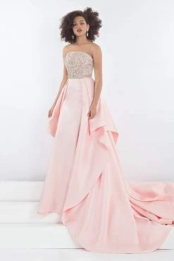 Formal Gowns Rachel Allan Prima Donna - 5036 Jeweled Strapless Gown With Overskirt