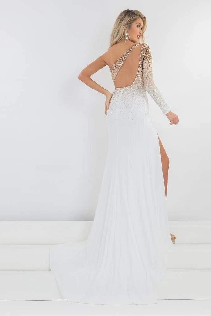 Rachel Allan Prima Donna - 5038 One Shoulder Long Sleeve Dress Formal Gowns 4 Rachel Allan Prima Donna - 5038 One Shoulder Long Sleeve Dress Formal Gowns