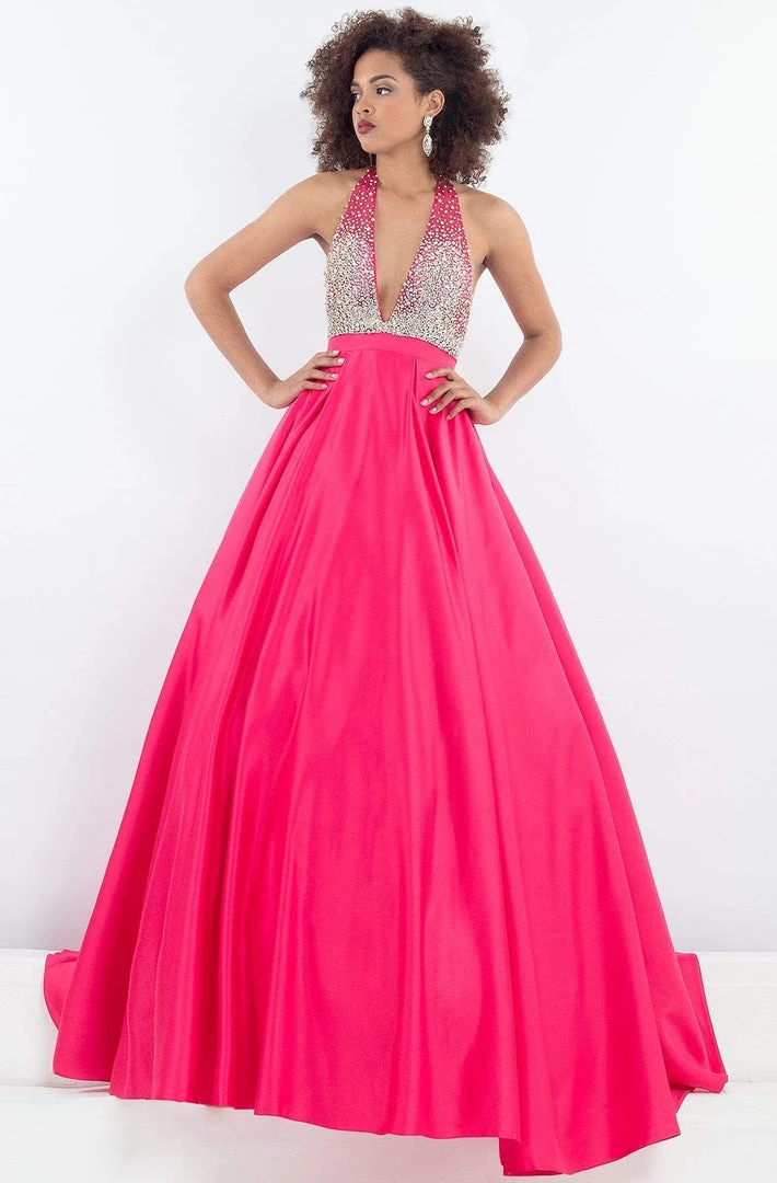 Rachel Allan Prima Donna - 5042 Beaded Plunging Halter Ballgown 3 Rachel Allan Prima Donna - 5042 Beaded Plunging Halter Ballgown