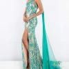 Rachel Allan Prima Donna - 5045 Asymmetrical Floral Gown With Slit Formal Gowns 1 Rachel Allan Prima Donna - 5045 Asymmetrical Floral Gown With Slit Formal Gowns