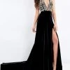 Rachel Allan Prima Donna - 5046 Plunging Halter Gown With Slit