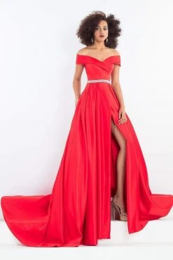 Formal Gowns Rachel Allan Prima Donna - 5047 Off-Shoulder Ballgown With Slit