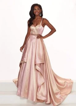 Rachel Allan Prima Donna - 5061 Sweetheart Metallic Woven A-line Dress