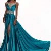 Formal Gowns Rachel Allan Prima Donna - 5063 Silver Beaded Bateau A-line Dress 1 Formal Gowns Rachel Allan Prima Donna - 5063 Silver Beaded Bateau A-line Dress