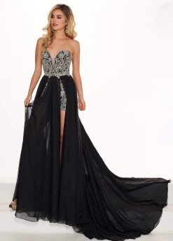 Formal Gowns Rachel Allan Prima Donna - 5064 Beaded Sweetheart Romper With Skirt