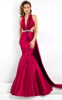 Rachel Allan Prima Donna - 5951 Plunging Cutout Mikado Evening Gown Formal Gowns