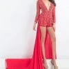 Formal Gowns Rachel Allan Prima Donna - 5992 Lace Romper With Sheer Overskirt 2 Formal Gowns Rachel Allan Prima Donna - 5992 Lace Romper With Sheer Overskirt