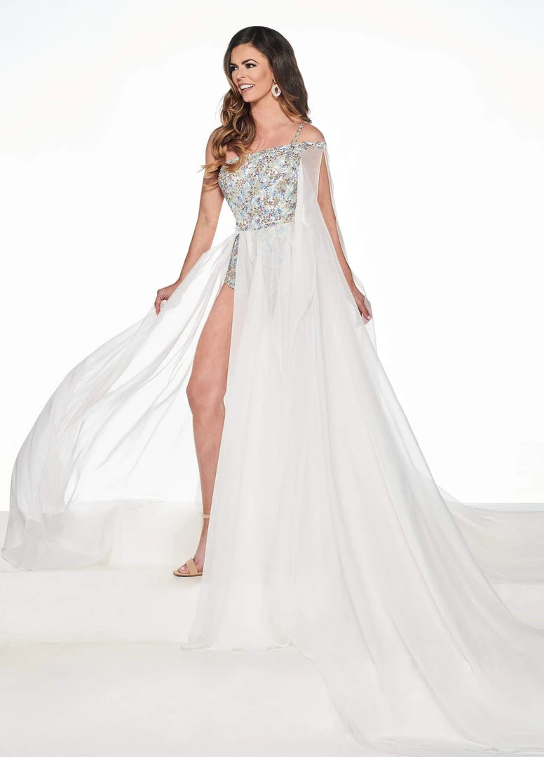 Rachel Allan Primadonna - 5075 Embellished Asymmetric Chiffon Dress Formal Gowns 3 Rachel Allan Primadonna - 5075 Embellished Asymmetric Chiffon Dress Formal Gowns