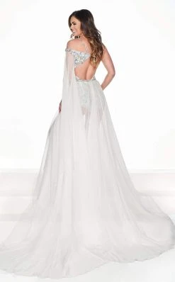 Rachel Allan Primadonna - 5075 Embellished Asymmetric Chiffon Dress Formal Gowns