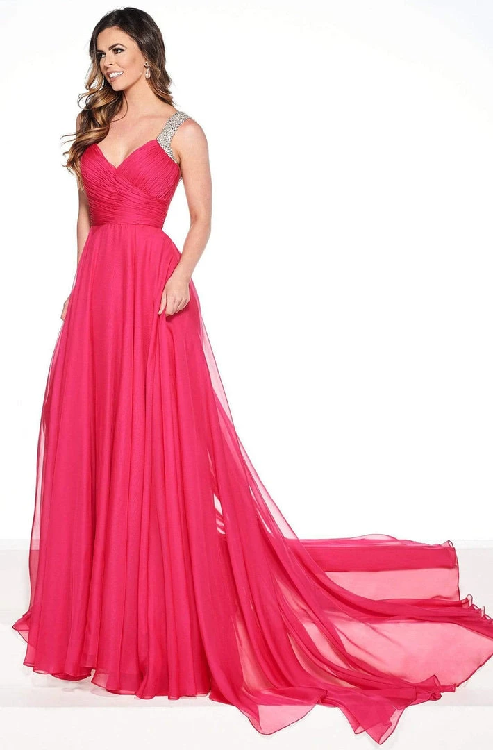 Formal Gowns Rachel Allan Primadonna - 5082 Embellished V-neck Chiffon A-line Dress 3 Formal Gowns Rachel Allan Primadonna - 5082 Embellished V-neck Chiffon A-line Dress