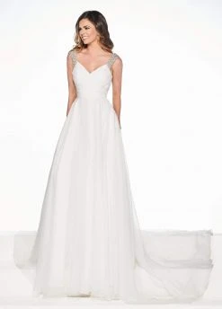 Formal Gowns Rachel Allan Primadonna - 5082 Embellished V-neck Chiffon A-line Dress