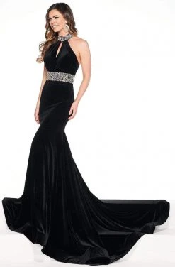 Rachel Allan Primadonna - 5088 Embellished High Halter Mermaid Dress