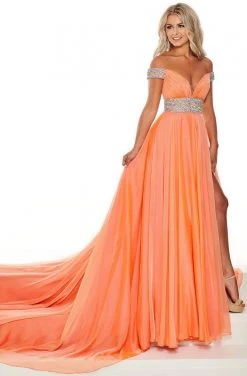 Rachel Allan Primadonna - 5105 Off-Shoulder Bejeweled A-Line Dress Formal Gowns 5 Rachel Allan Primadonna - 5105 Off-Shoulder Bejeweled A-Line Dress Formal Gowns