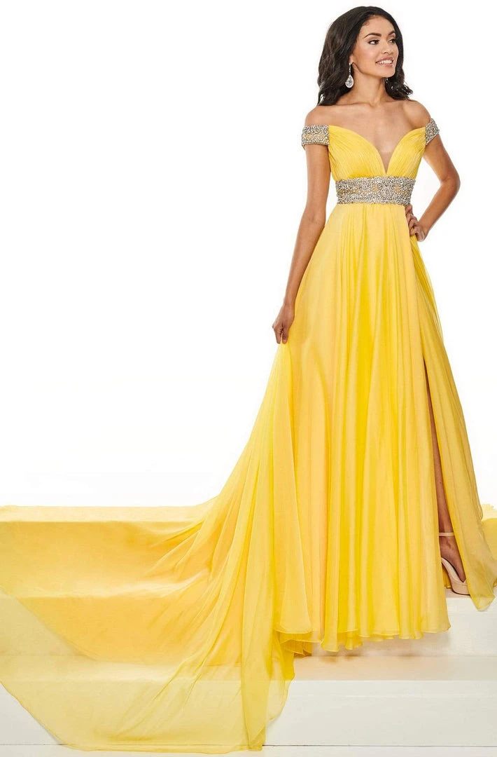 Rachel Allan Primadonna - 5105 Off-Shoulder Bejeweled A-Line Dress Formal Gowns 3 Rachel Allan Primadonna - 5105 Off-Shoulder Bejeweled A-Line Dress Formal Gowns
