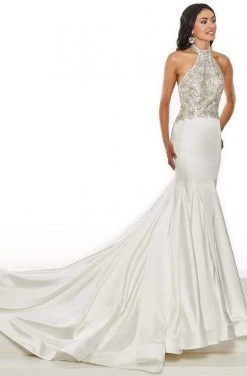 Rachel Allan Primadonna - 5114 High-Neck Embellished Trumpet Dress