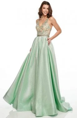 Rachel Allan Prom - 7002 Bead-Embellished Bodice Sleek A-Line Gown Formal Gowns