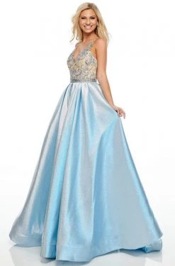 Rachel Allan Prom - 7002 Bead-Embellished Bodice Sleek A-Line Gown Formal Gowns