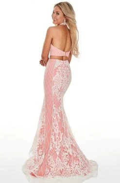 Rachel Allan Prom - 7003 Two Piece High Halter Trumpet Dress Formal Gowns