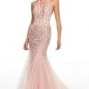 Rachel Allan Prom - 7008 Beaded Plunging Halter Mermaid Dress