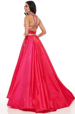 Rachel Allan Prom - 7009 Two Piece Beaded Halter Ballgown