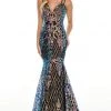 Rachel Allan Prom - 7010 Sequined V-Neck Mermaid Gown 1 Rachel Allan Prom - 7010 Sequined V-Neck Mermaid Gown