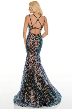 Rachel Allan Prom - 7010 Sequined V-Neck Mermaid Gown