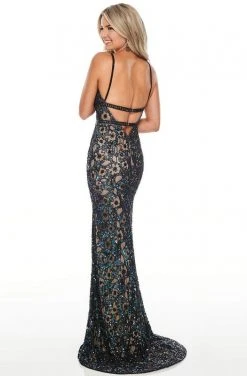 Rachel Allan Prom - 7014 Sexy V-Neck Embellished Sheath Dress