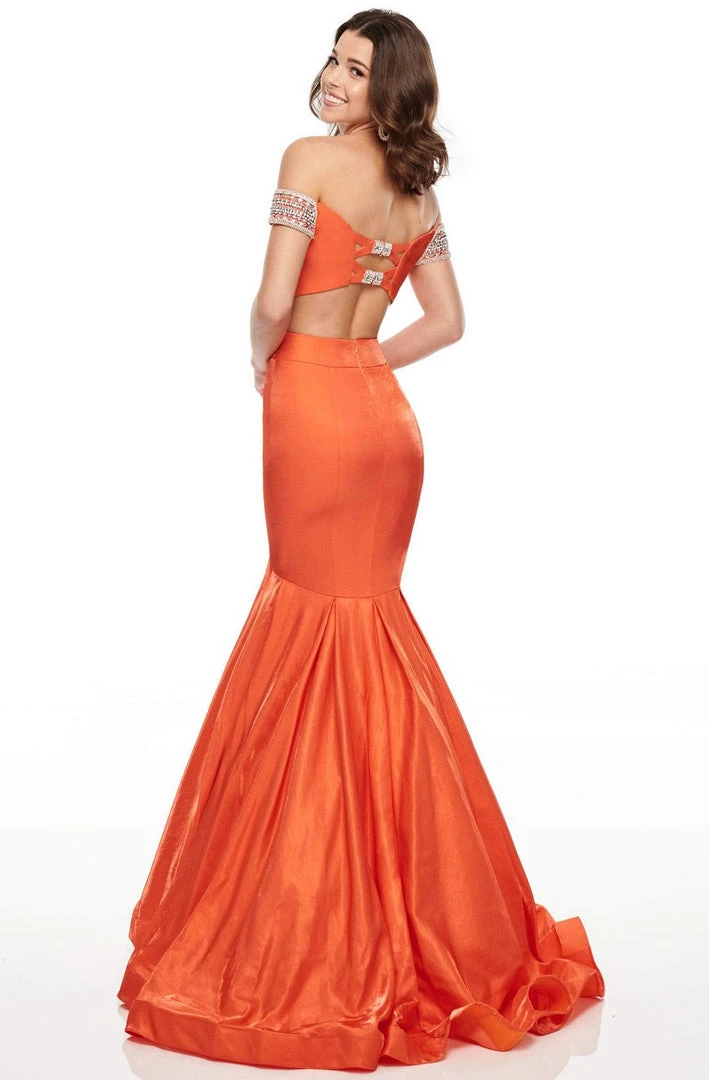 Rachel Allan Prom - 7016 Embellished Deep Off-Shoulder Mermaid Dress 10 Rachel Allan Prom - 7016 Embellished Deep Off-Shoulder Mermaid Dress